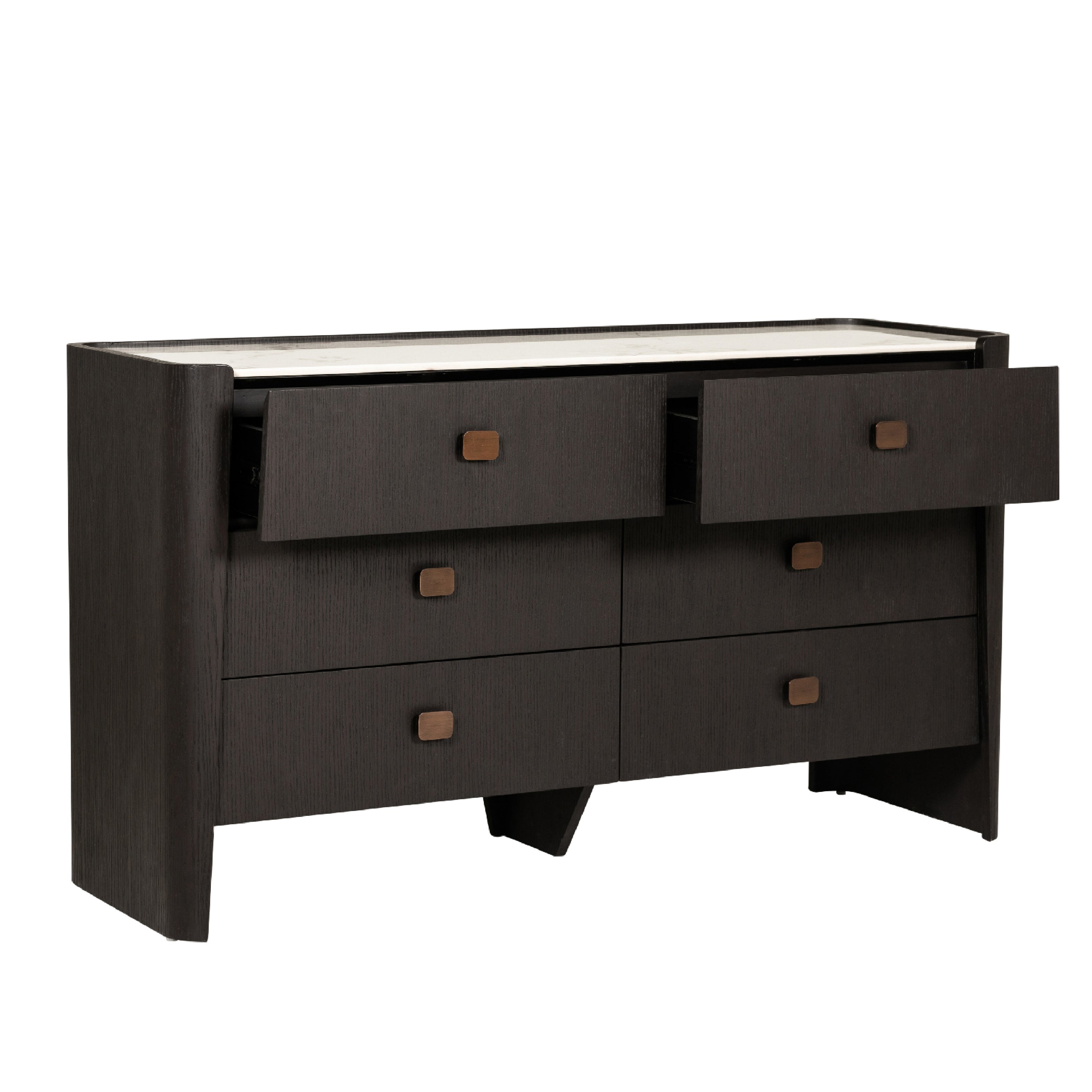 Rhodes 6 Drawer Chest of Drawers - Ebony