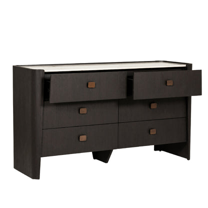 Rhodes 6 Drawer Chest of Drawers - Ebony