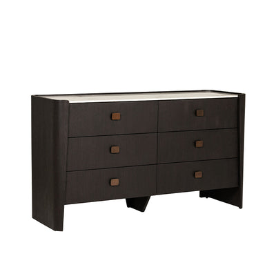 Rhodes 6 Drawer Chest of Drawers - Ebony