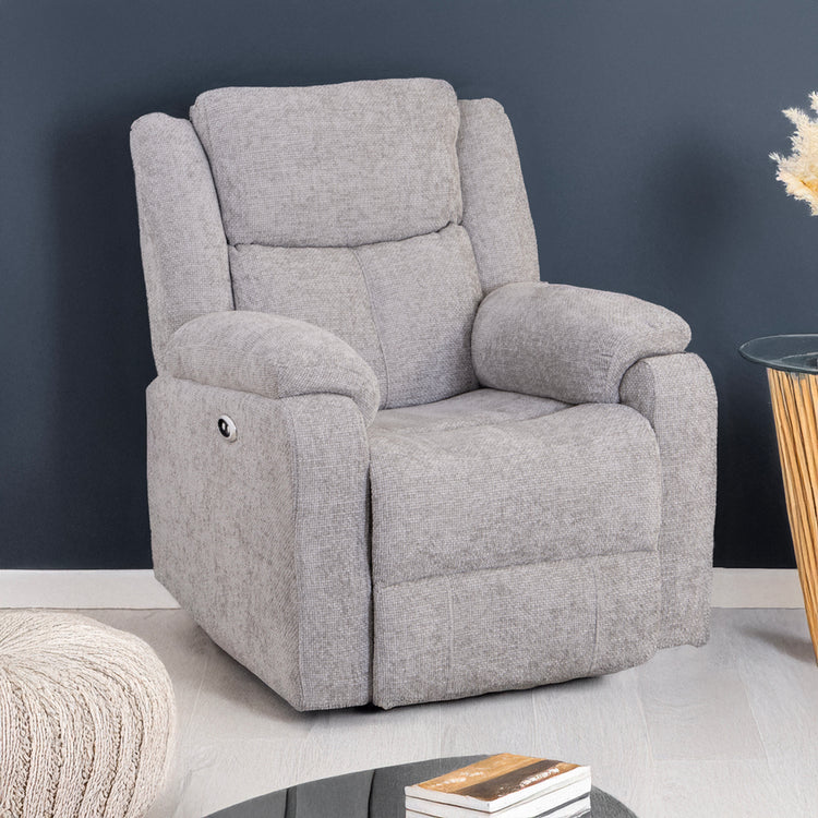 Rome Arm Chair - Electric Recliner - Silver