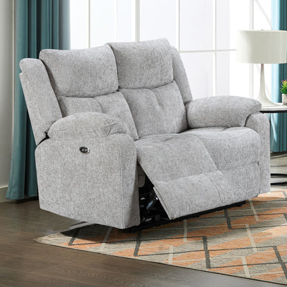 Rome 2 Seater Sofa - Electric Recliner - Silver