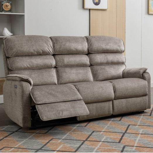 Savoy Sofa - 3 Seater - Electric Recliner - Taupe