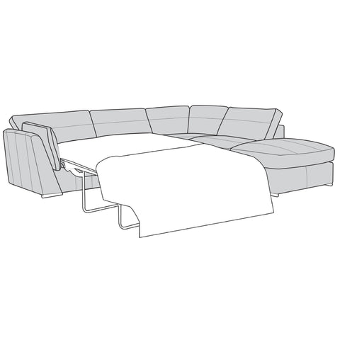 Phoenix Leather Sofa - 2 Corner 1 Sofa Bed With Stool (Standard Mattress)