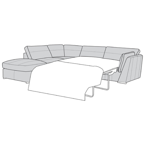 Phoenix Leather Sofa - 1 Corner 2 Sofa Bed With Stool (Standard Mattress)