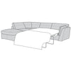 Phoenix Leather Sofa - 1 Corner 2 Sofa Bed With Stool (Standard Mattress)