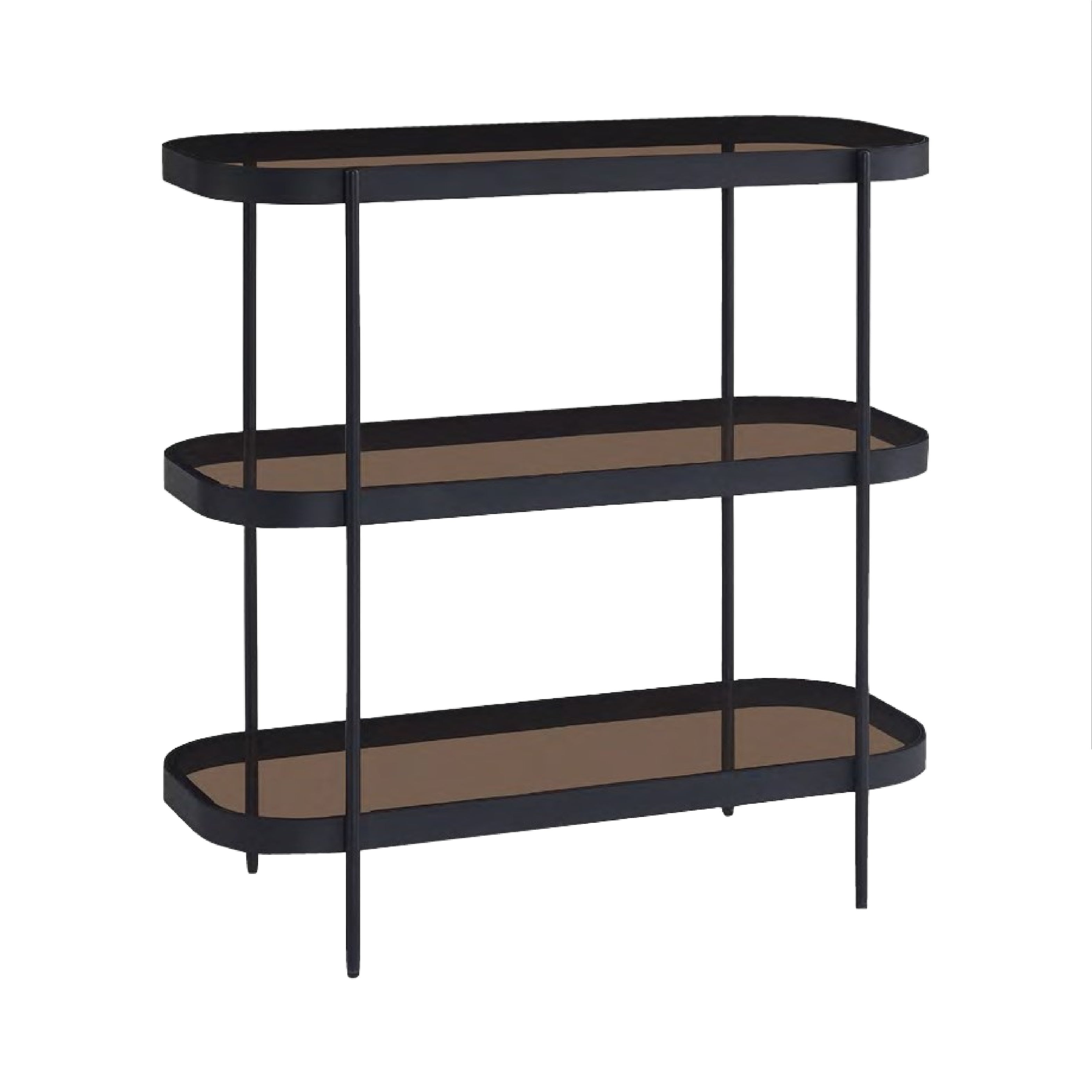 Soho Walnut & Glass - Low Bookcase