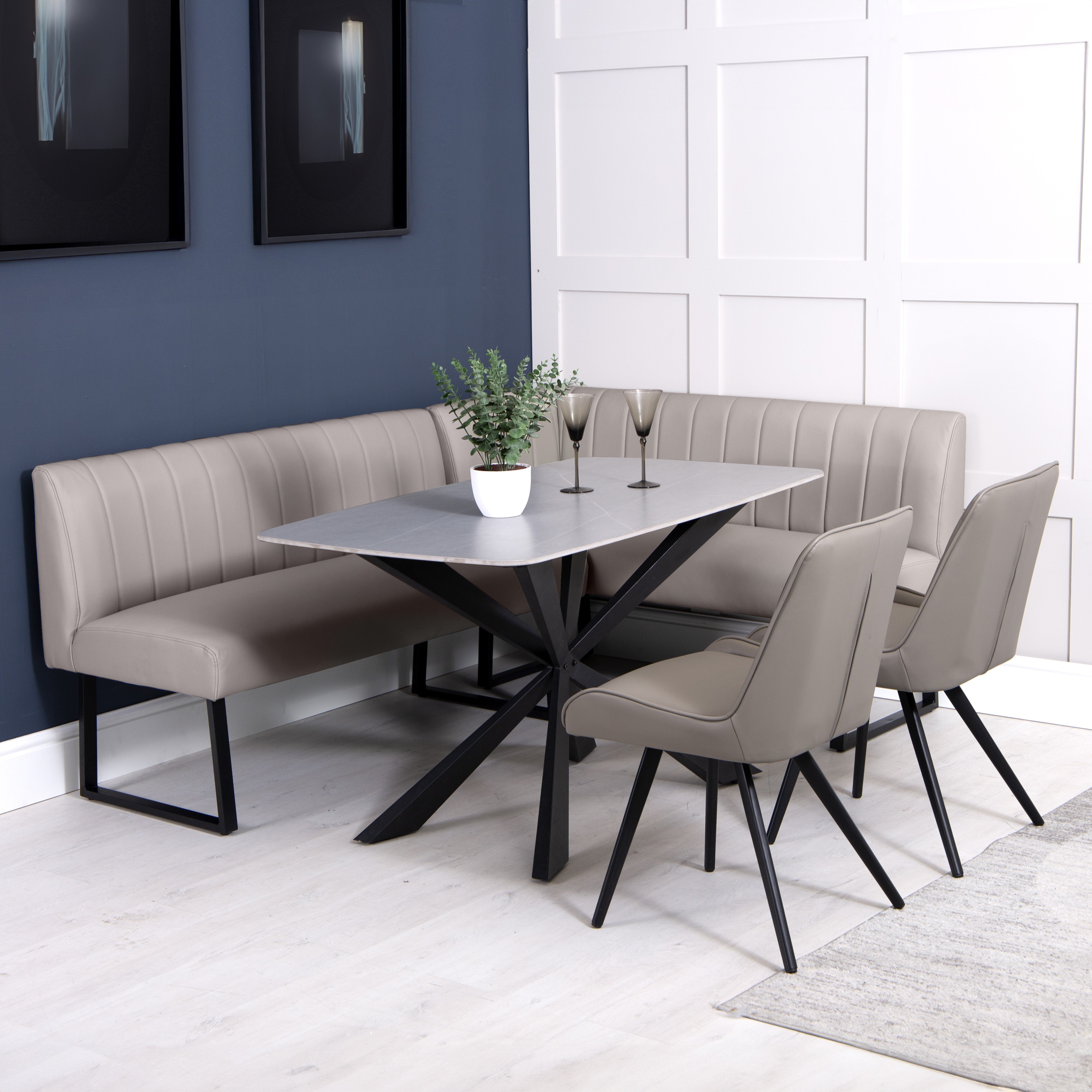 Otto Right Hand Corner Bench - Taupe