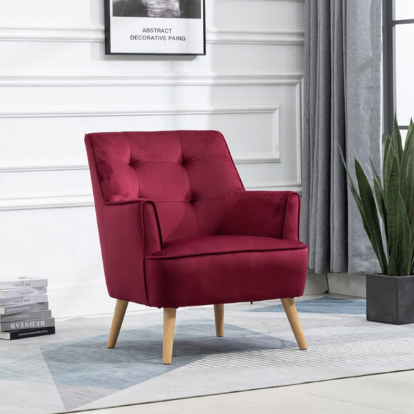 Tara Accent Chair - Dark Crimson