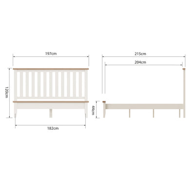 Cotswold White Painted & Oak Bed - 6ft