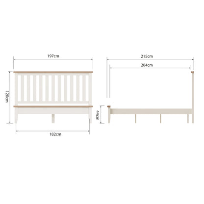Cotswold White Painted & Oak Bed - 6ft