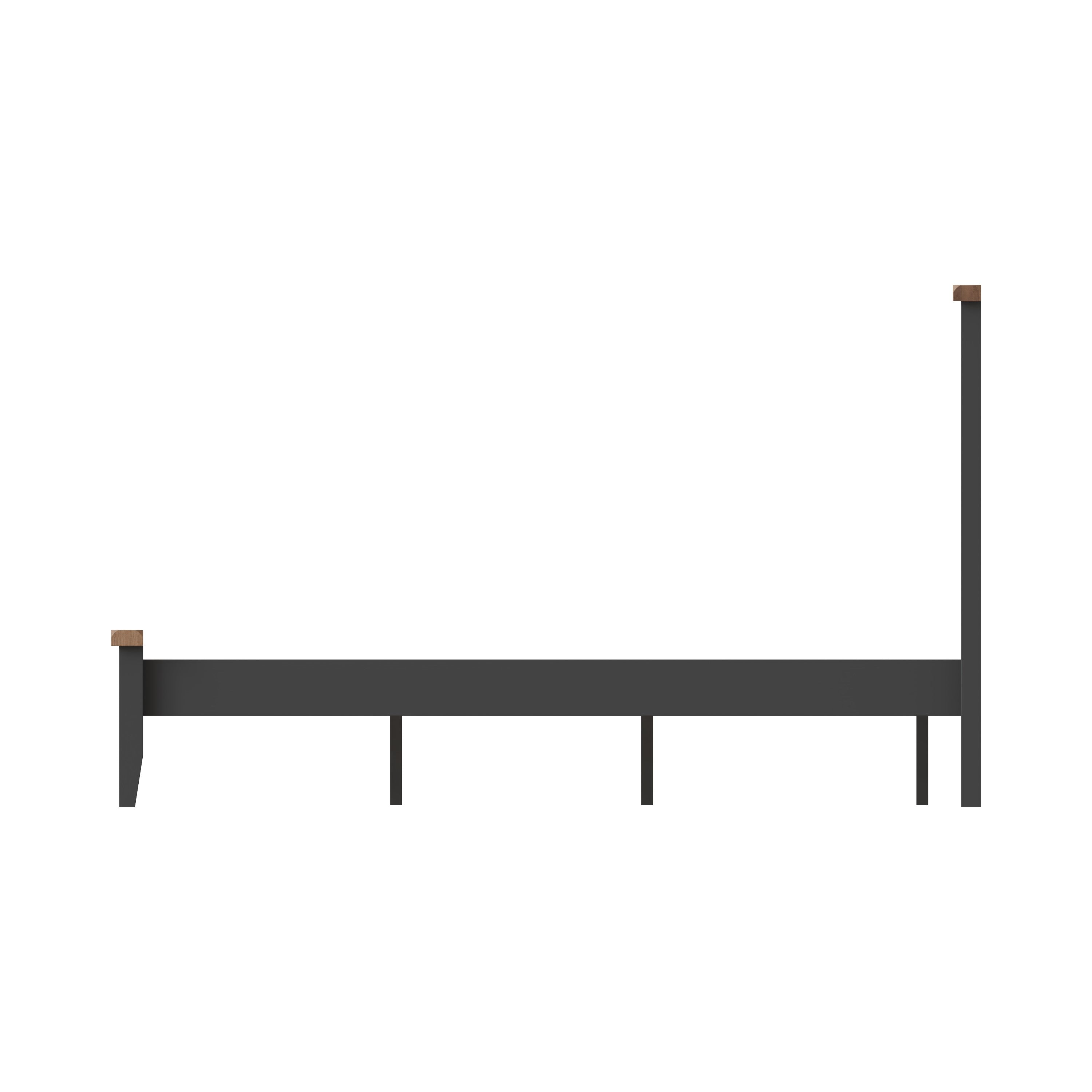 Cotswold Charcoal Painted & Oak Bed - 6ft