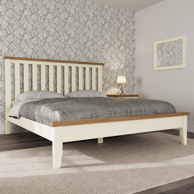 Cotswold White Painted & Oak Bed - 6ft