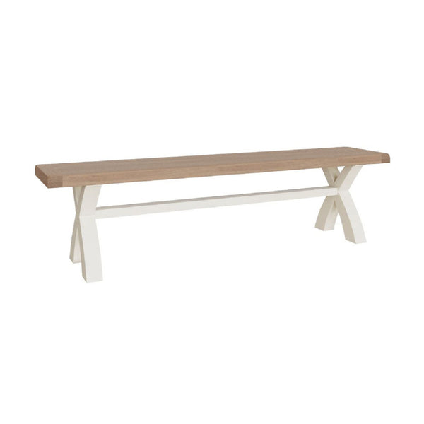 Cotswold White Painted & Oak Dining Bench