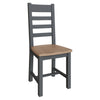 Cotswold Charcoal Painted & Oak Dining Chair - Ladder Back with Wooden Seat