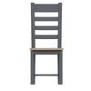 Cotswold Charcoal Painted & Oak Dining Chair - Ladder Back with Wooden Seat