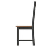 Cotswold Charcoal Painted & Oak Dining Chair - Ladder Back with Wooden Seat