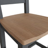 Cotswold Charcoal Painted & Oak Dining Chair - Ladder Back with Wooden Seat