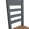 Cotswold Charcoal Painted & Oak Dining Chair - Ladder Back with Wooden Seat