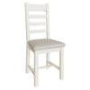 Cotswold White Painted & Oak Dining Chair - Ladder Back with Fabric Seat