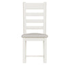Cotswold White Painted & Oak Dining Chair - Ladder Back with Fabric Seat