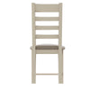Cotswold White Painted & Oak Dining Chair - Ladder Back with Fabric Seat