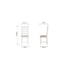 Cotswold White Painted & Oak Dining Chair - Ladder Back with Fabric Seat