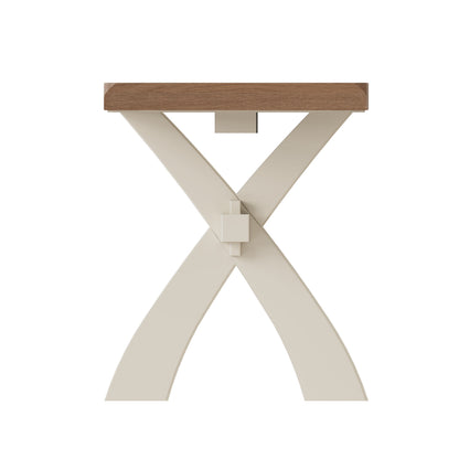 Cotswold White Painted & Oak Dining Bench - Large