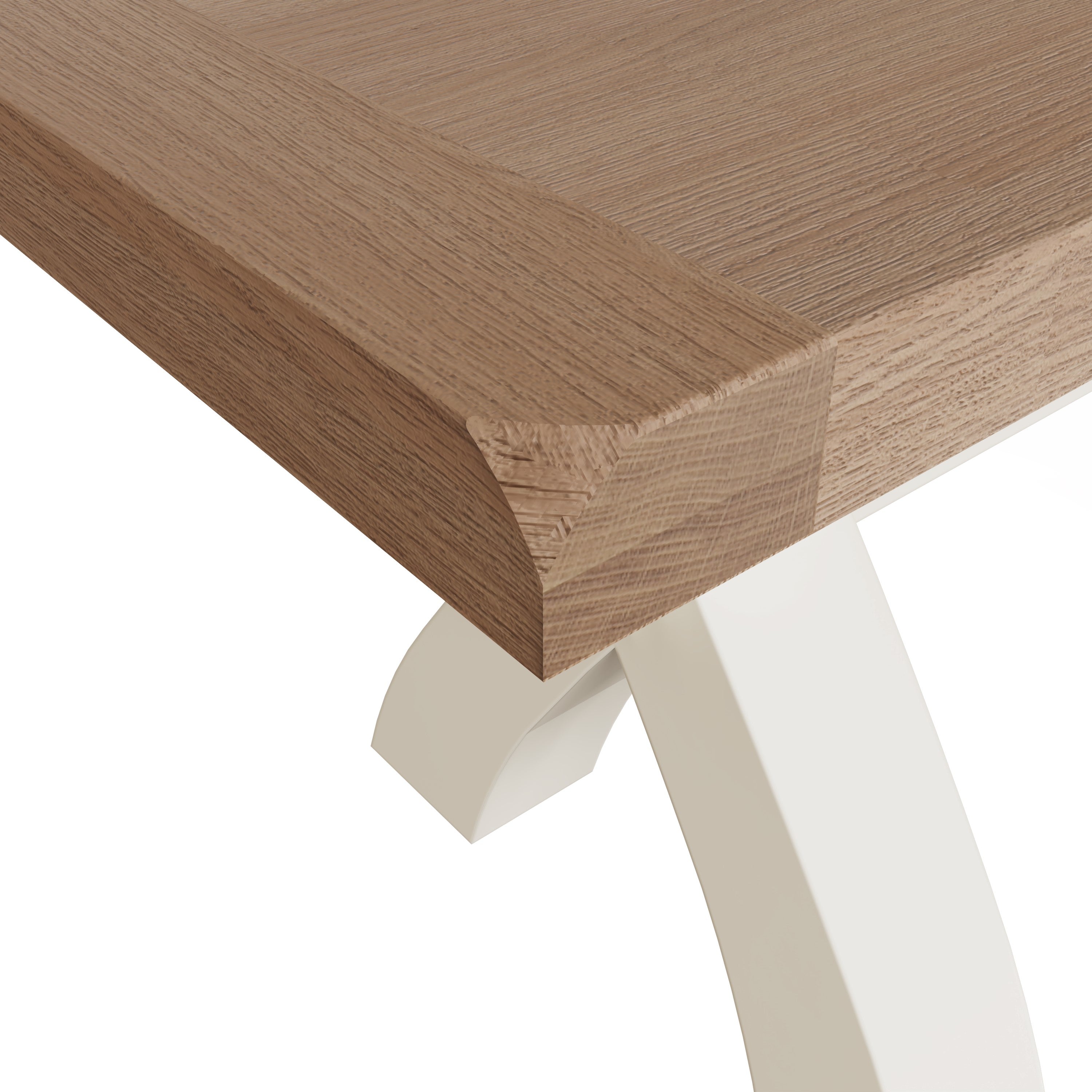 Cotswold White Painted & Oak Dining Bench - Large