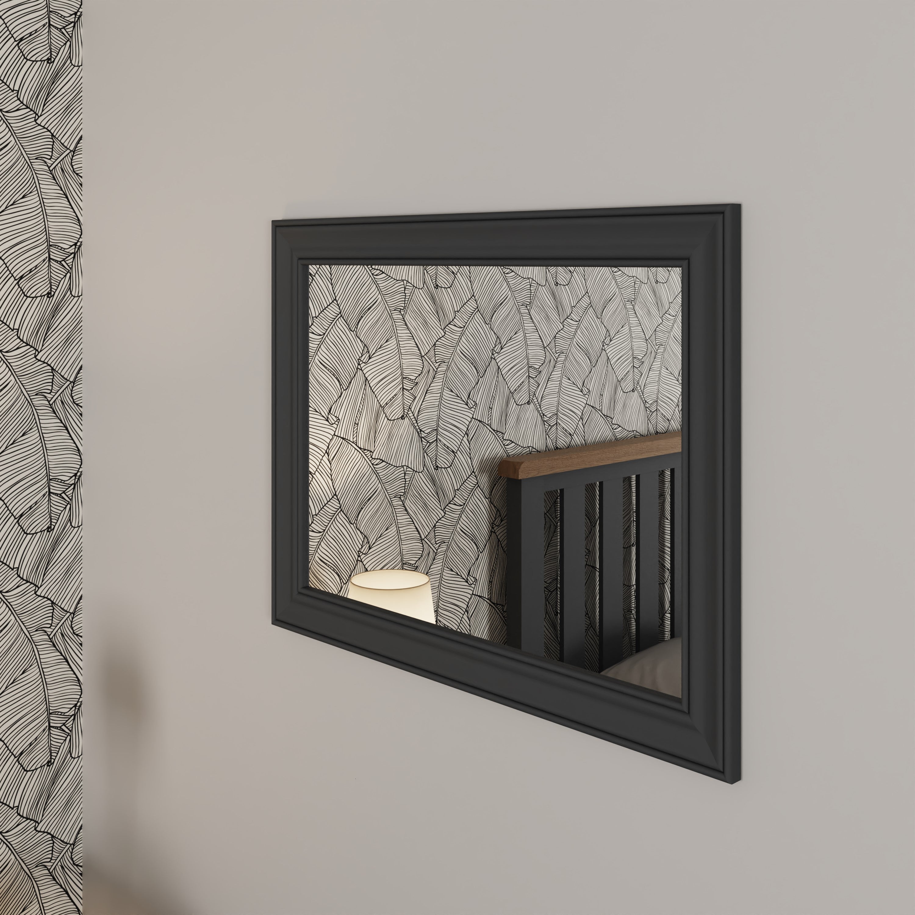 Cotswold Charcoal Painted & Oak Small Wall Mirror