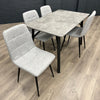 Tetro Concrete - 1.2m Table, PLUS 4x Grey Chairs