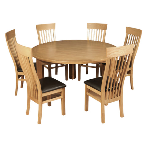 Treviso Oak 150cm Round Dining Set (6 Chairs)