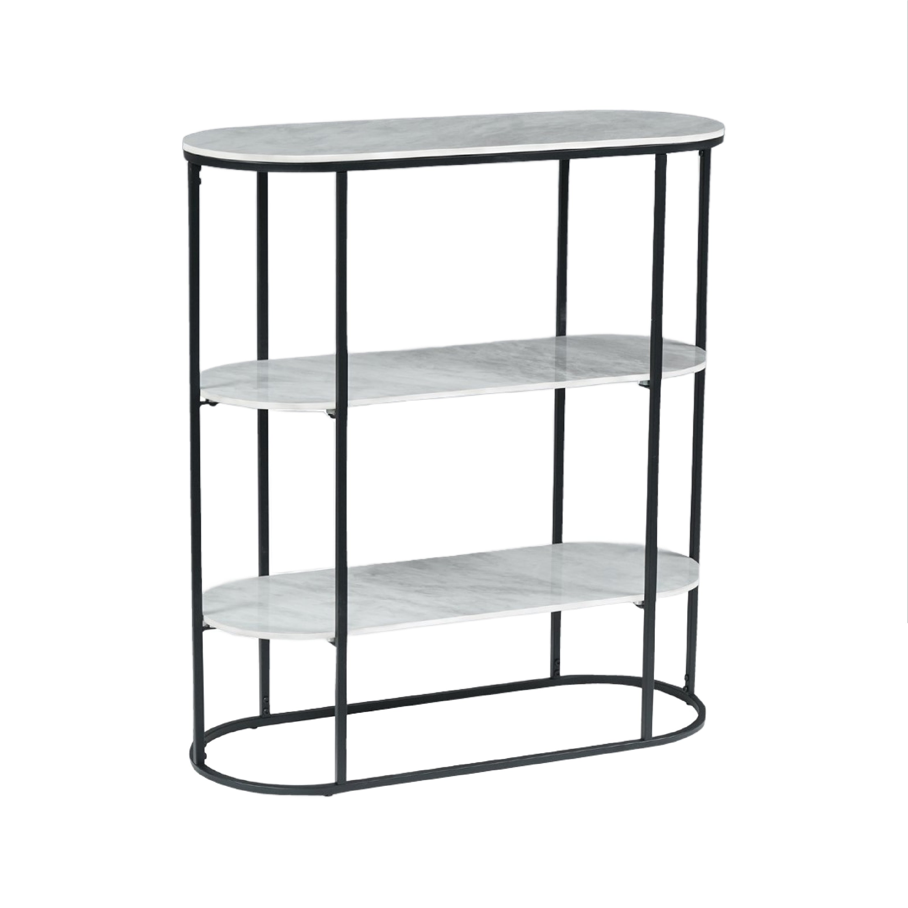 Tribeca Grey Sintered Stone Low Bookcase