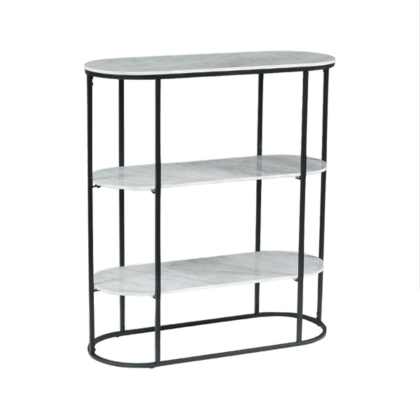 Tribeca Grey Sintered Stone Low Bookcase