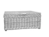Wicklewood White Rectangular Trunk with Leather Handles
