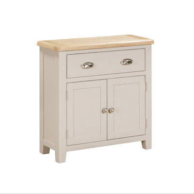 Windermere Oyster Grey Painted & Oak Sideboard - 1 Drawer, 2 Door Compact