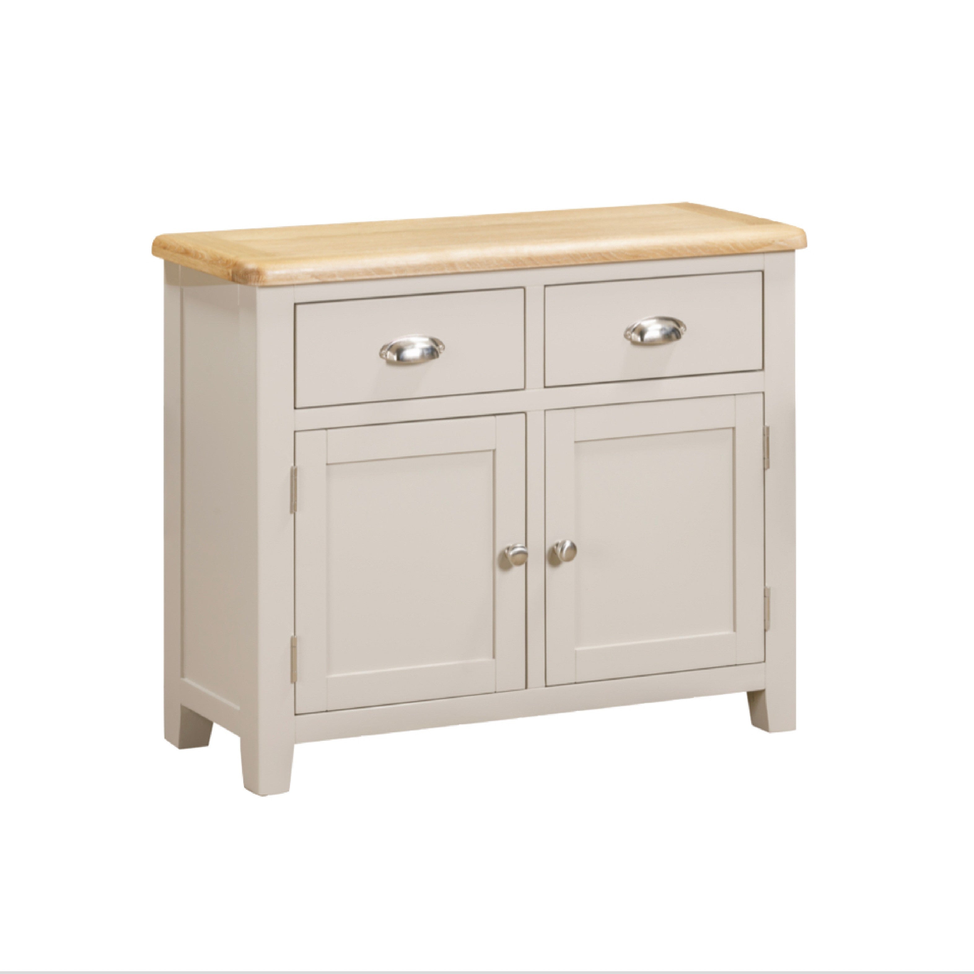 Windermere Oyster Grey Painted & Oak Sideboard - 2 Door