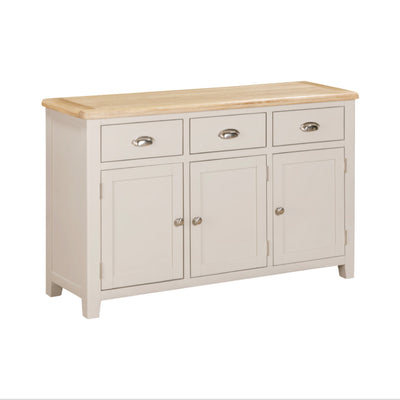 Windermere Oyster Grey Painted & Oak Sideboard - 3 Door