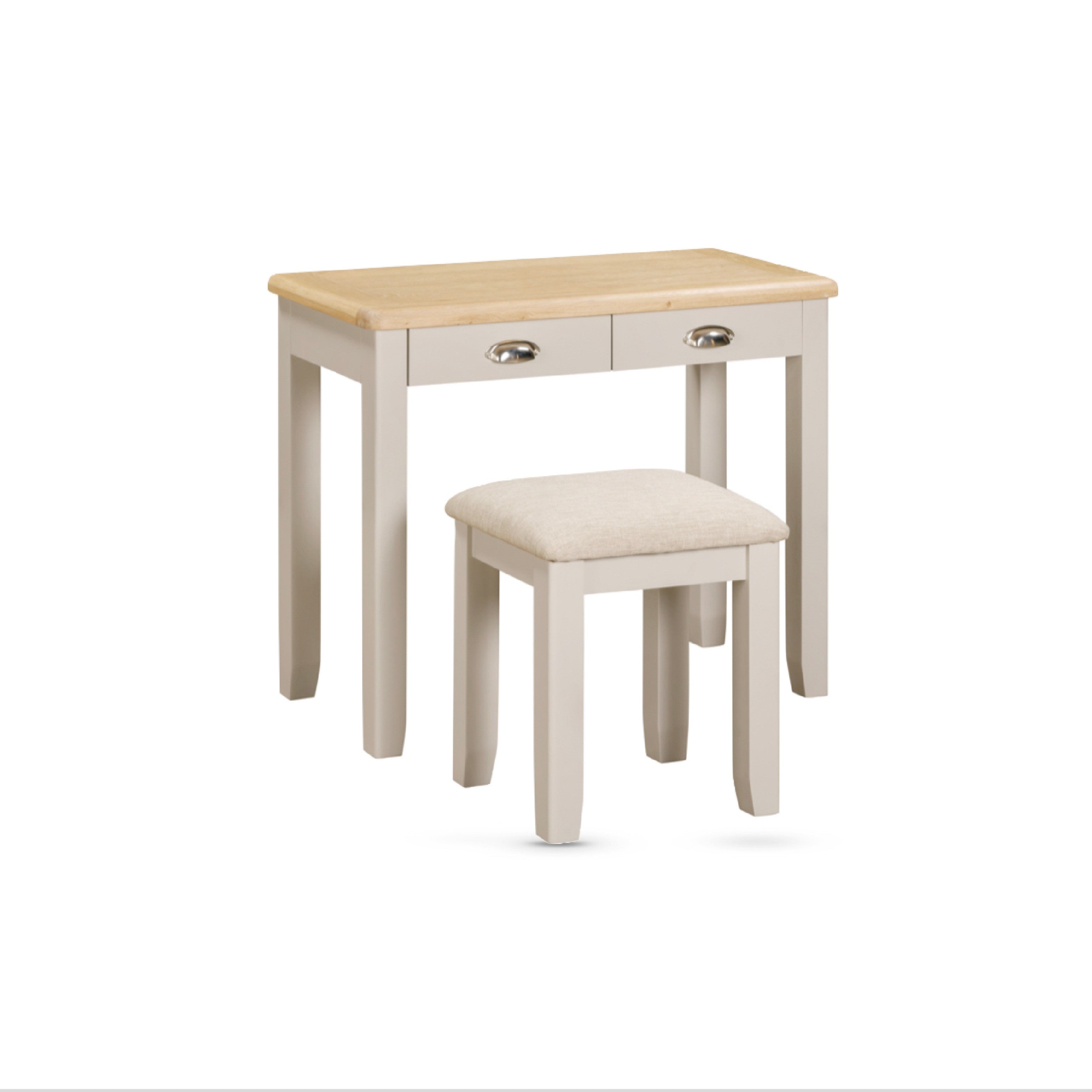 Windermere Oyster Grey Painted & Oak Dressing Table & Stool Set