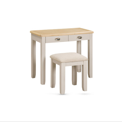 Windermere Oyster Grey Painted & Oak Dressing Table & Stool Set