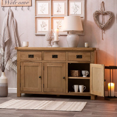 Oakdale Oak Sideboard - 3 Door