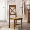 Oakdale Oak Cross Back Dining Chair - Wooden Seat