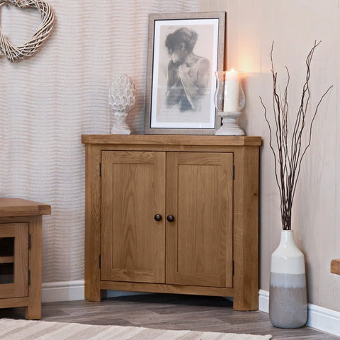 Oakdale Oak Corner Cabinet