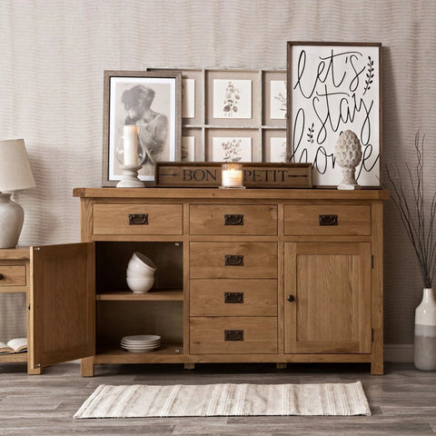 Oakdale Oak Sideboard - 2 Door, 6 Drawer