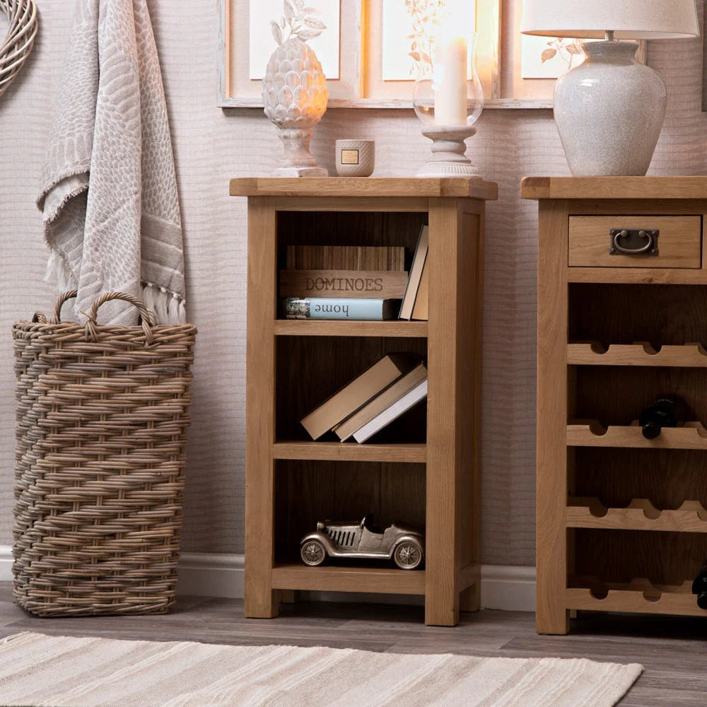 Oakdale Oak Bookcase - Narrow