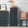 Modena Grey Painted Chest of Drawers - 5 Drawer Narrow