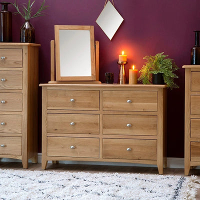 Modena Oak Chest of Drawers - 6 Drawer