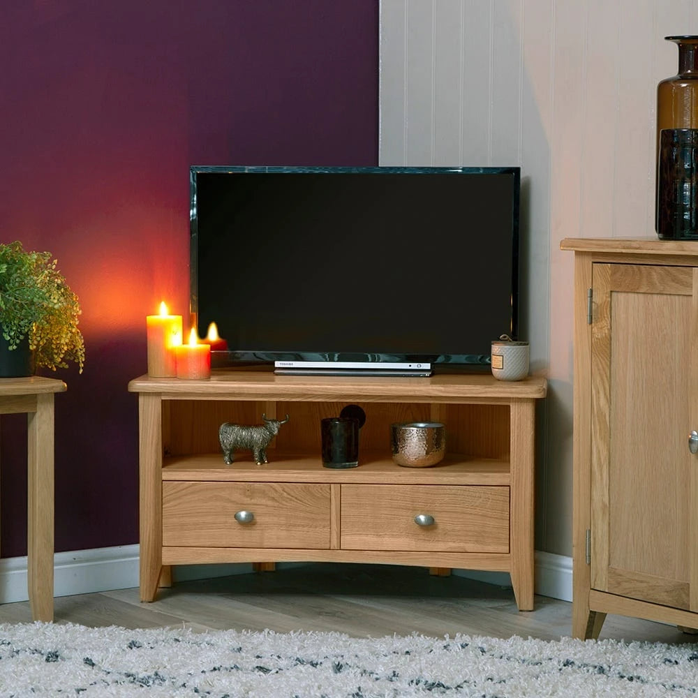 Modena Oak TV Unit - Corner