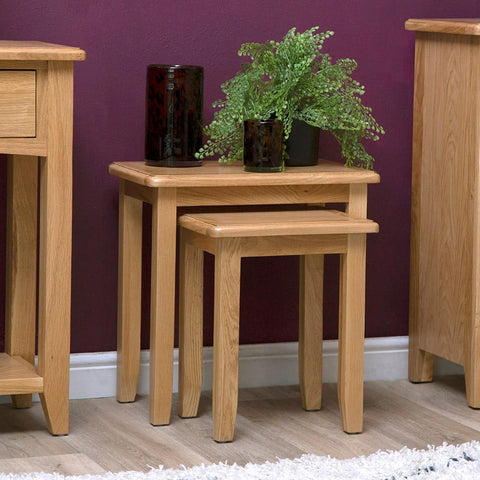Modena Oak Nest of Tables - 2 Tables