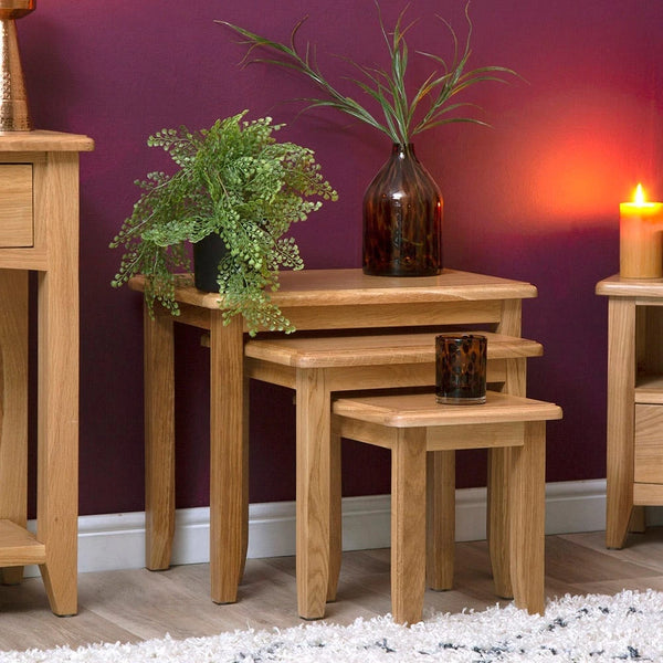 Modena Oak Nest of Tables - 3 Tables