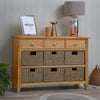 Modena Oak Sideboard - 3 Drawer 6 Baskets